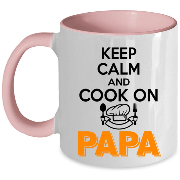 Papa Coffee Mug, Keep Calm And Cook On Accent Mug