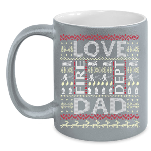 Love Dad Coffee Mug, Cute Firefighter Coffee Cup