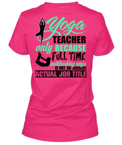 Yoga Teacher Only T Shirt, My Favorite T Shirt, Cool Shirt (Ladies LS Heather V-Neck)