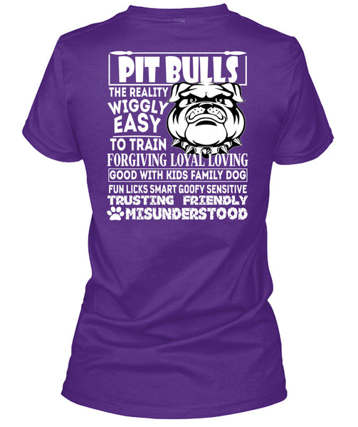 Pit Bulls The Reality Wiggly Easy T Shirt, Good With Kids Family Dog T Shirt