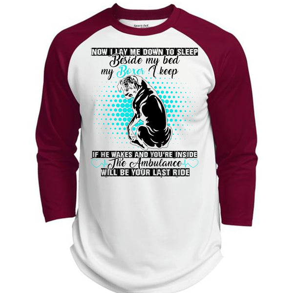 Sleep Beside My Bed My Boxer T Shirt, I Love My Dog T Shirt, Awesome T-Shirts  (Polyester Game Baseball Jersey)