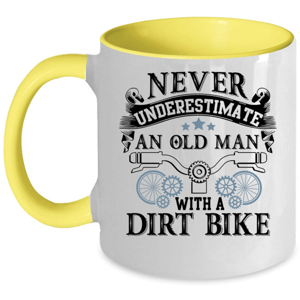 Cool Grandpa Coffee Mug, An Old Man With A Dirt Bike Accent Mug