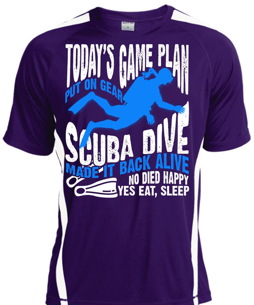 Today's Game Plan T Shirt, Put On Gear Scuba Dive T Shirt, Cool Shirt