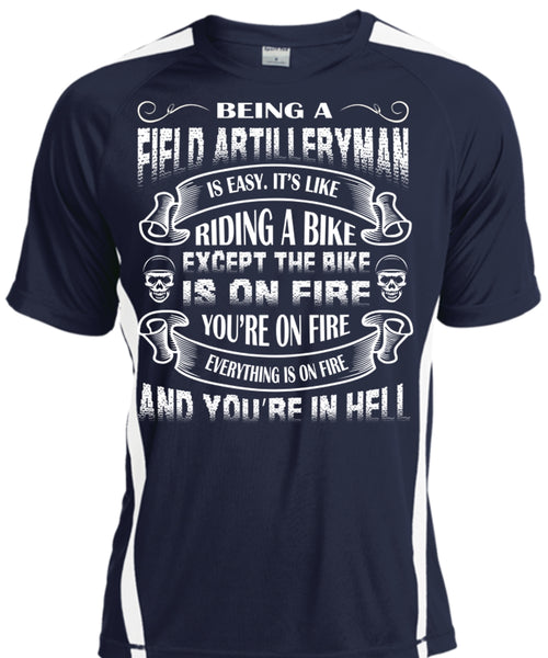 Being A Field Artilleryman Is Easy T Shirt, Diding A Bike T Shirt