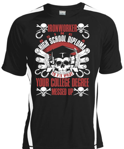 A black t-shirt with the shopify logo