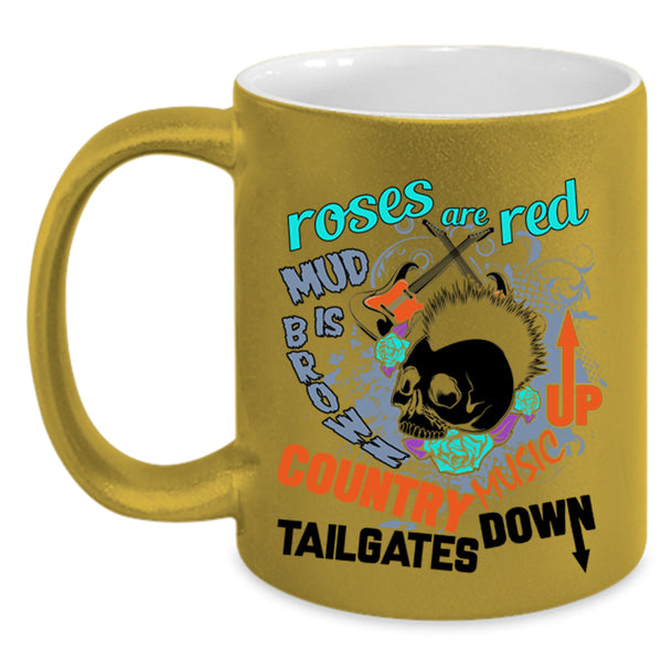 Country Music Up Coffee Mug, Roses Are Red Accent Mug