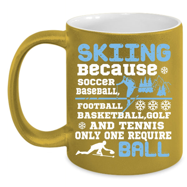 Skiing Coffee Mug, Cute Gift For Skier Coffee Cup