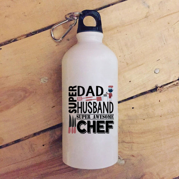 Dad And Husband 20 oz Stainless Steel Bottle,Awesome Chef Outdoor Sports Water Bottle