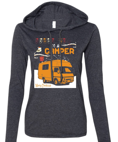 I'm A Camper T Shirt, Merry Christmas T Shirt (Anvil Ladies Ringspun Hooded)