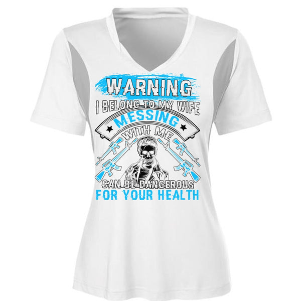 I Belong To My Wife T Shirt, Being A Husband T Shirt, Cool Shirt (Ladies LS Heather V-Neck)