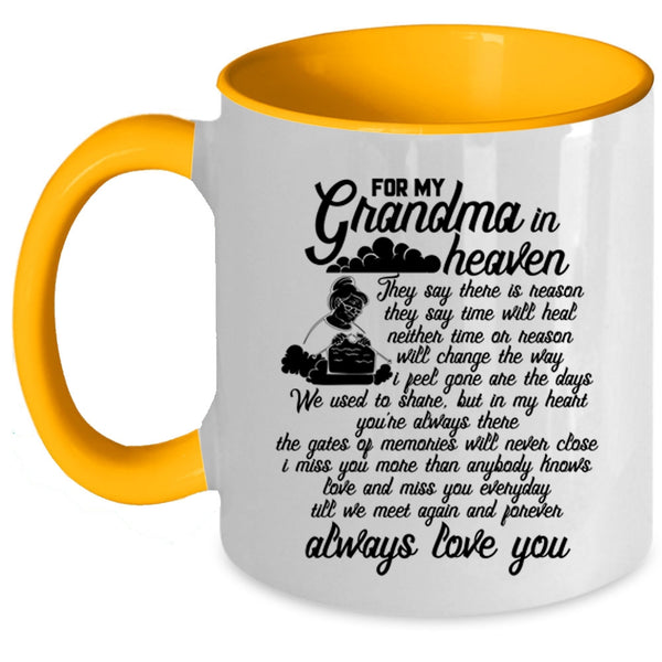 Best Gift For My Kids Coffee Mug, For My Grandma In Heaven Accent Mug