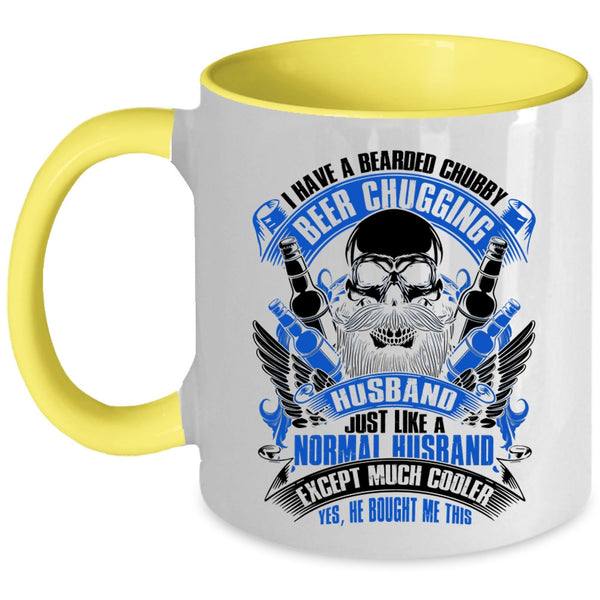 Married Coffee Mug, I Have A Bearded Chubby Beer Chugging Husband Accent Mug