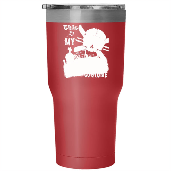 This is My Scary Ski Patroller Costume Tumbler 30 oz Stainless Steel, Halloween Travel Mug