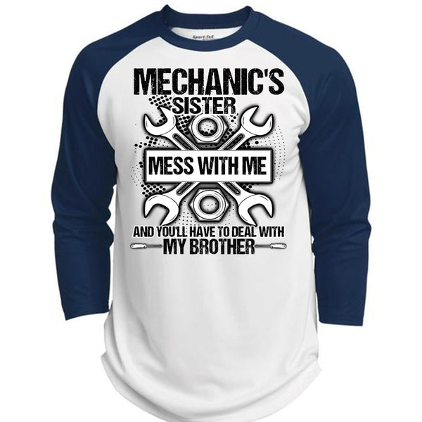 Mechanic's Sister T Shirt, I Love Mechanic T Shirt, Awesome T-Shirts  (Polyester Game Baseball Jersey)