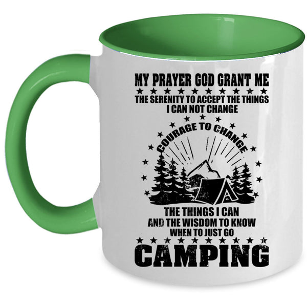 Outdoor Activity Coffee Mug, Just Go Camping Accent Mug