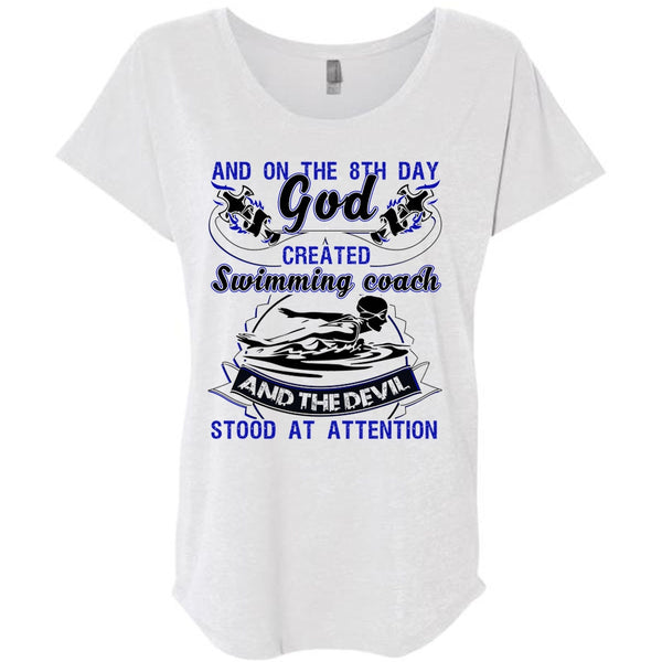 God Created Swimming Coach T Shirt, I Love Swimming T Shirt, Awesome T-Shirts