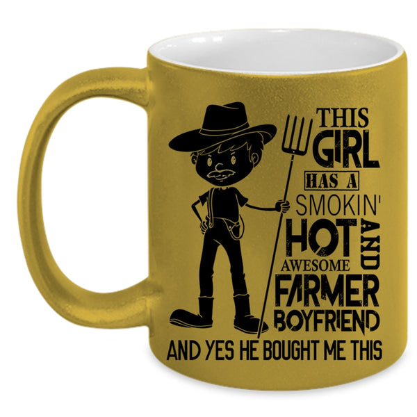 Awesome Farmer Coffee Mug, This Girl Has A Farmer Boyfriend Accent Mug