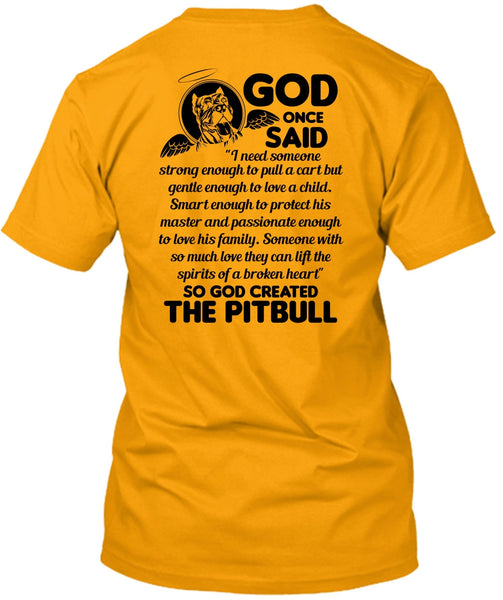 God Created The Pit Bull T Shirt, I Love Dog T Shirt