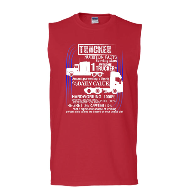 Trucker Nutrition Facts T Shirt, Best Trucker Ever Tank Top (Men's Cotton Sleeveless)
