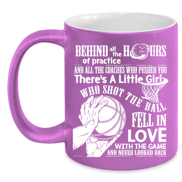 Little Girl Shot The Ball Fell In Love Coffee Mug, Cool Basketball Coffee Cup