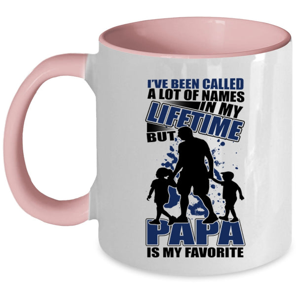 Gift For Dad Coffee Mug, Papa Is My Favorite Name Accent Mug
