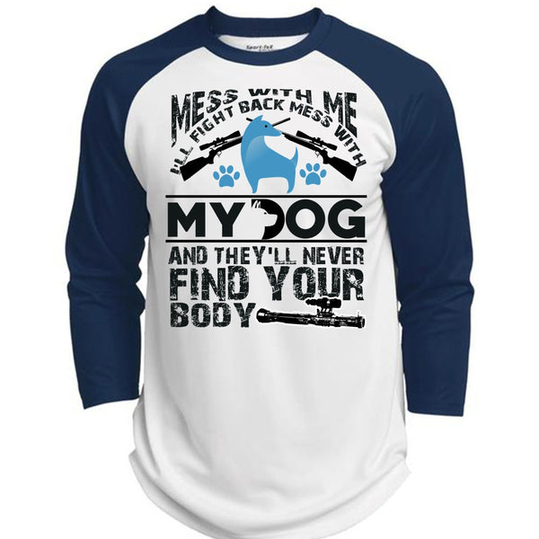 I'll Fight Back Mess With My Dog T Shirt, I Love My Dog T Shirt, Awesome T-Shirts  (Polyester Game Baseball Jersey)
