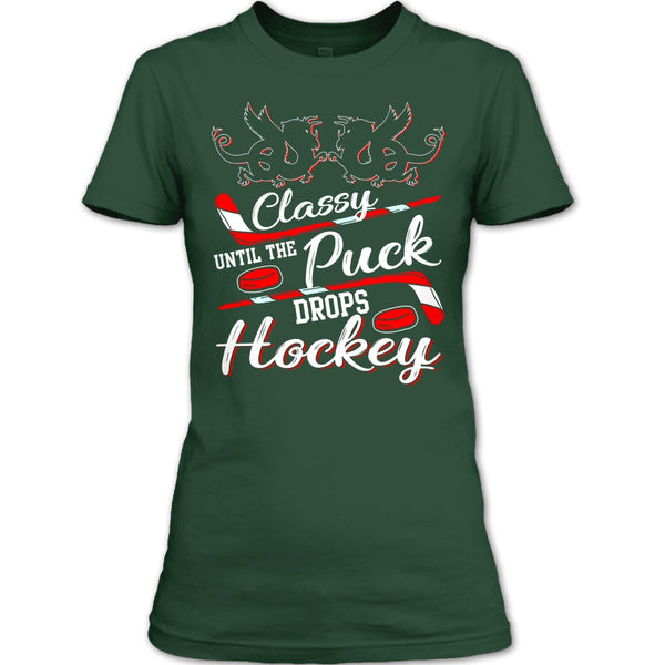 Classy Until The Puck Drops Hockey T Shirt, Merry Christmas T Shirt