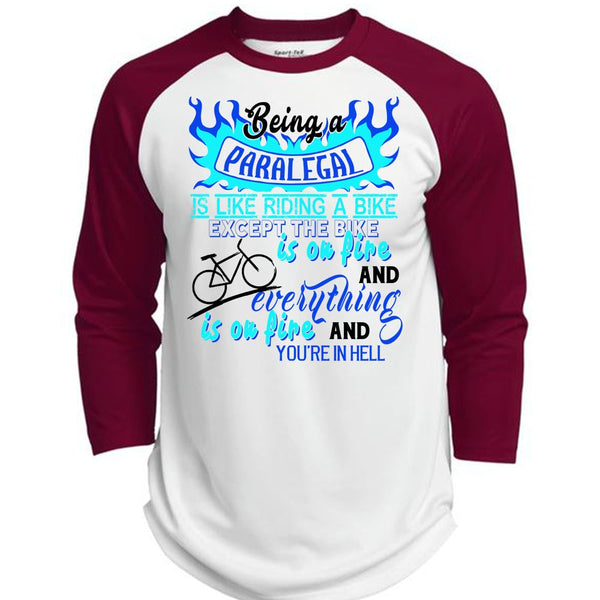 Being A Paralegal Is Like Riding A Bike T Shirt, Career T Shirt  (Polyester Game Baseball Jersey)
