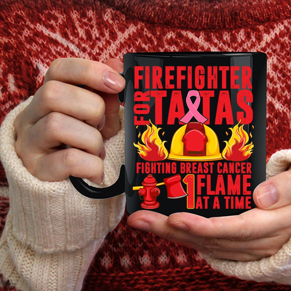 Firefighter For Tatas Fighting Breast Coffee Mug, Cute Firefighters Coffee Cup