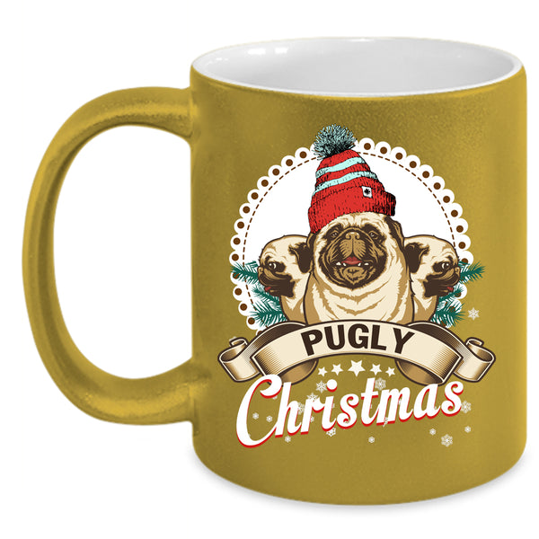 Pugly Christmas Coffee Mug, Cute Christmas Coffee Cup