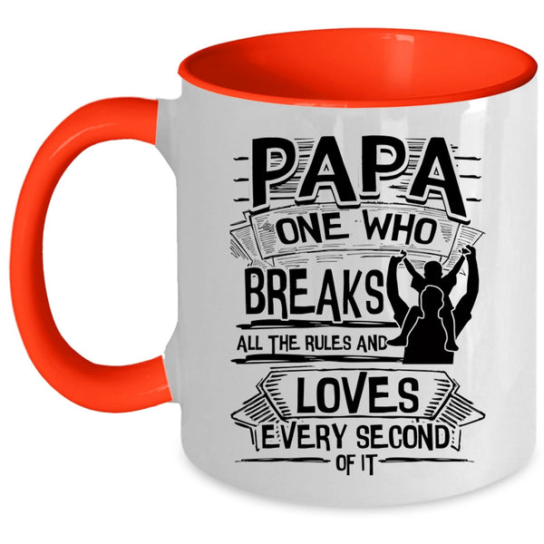 All The Rules And Loves Every Second Coffee Mug, Papa Accent Mug