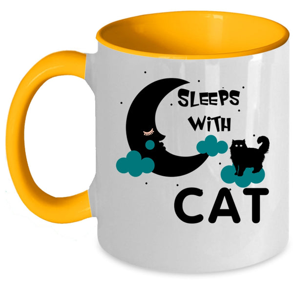 Sleep With Cat Mug, Cool Gift For Cat Lover Cup