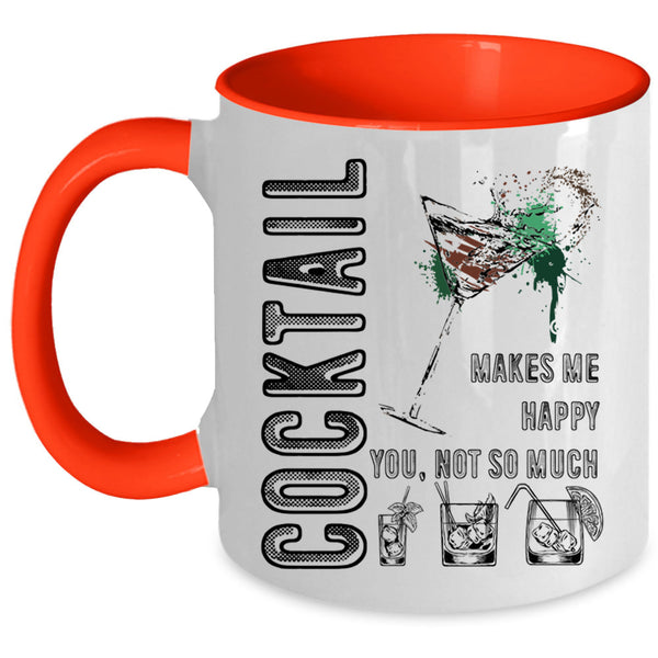 I Love Cocktail Coffee Mug, Cocktail Makes Me Happy Accent Mug
