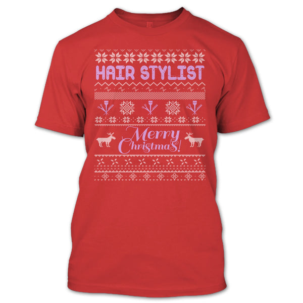 Hair Stylist Merry Christmas T Shirt, Coolest Hair Stylist T Shirt