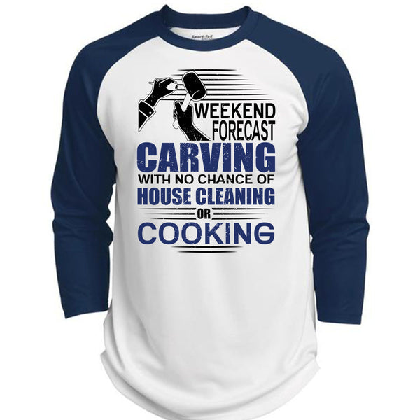 Weekend Forecast Carving T Shirt, I Love Carving T Shirt, Awesome T-Shirts  (Polyester Game Baseball Jersey)