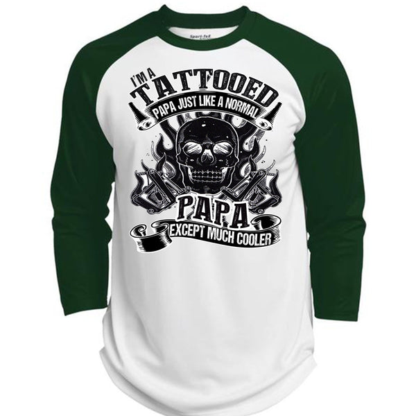 I'm Tattooed Papa T Shirt, I Love Papa T Shirt, Awesome T-Shirts  (Polyester Game Baseball Jersey)