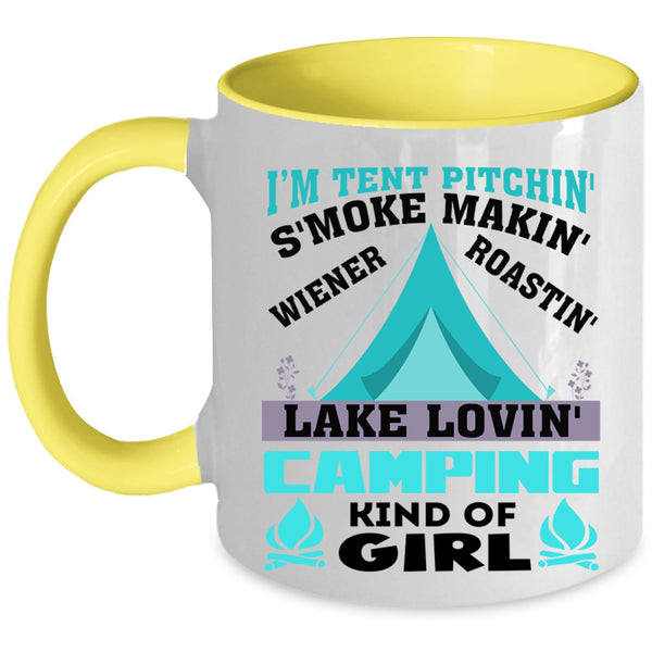 Camping Kind Of Girl Coffee Mug, I'M Tent Pitching Accent Mug