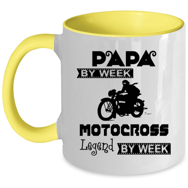 Motocross Legend By Week Coffee Mug, Papa By Week Accent Mug