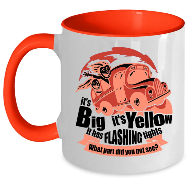 It Has Flashing Lights Coffee Mug, It's Bif It's Yellow Accent Mug