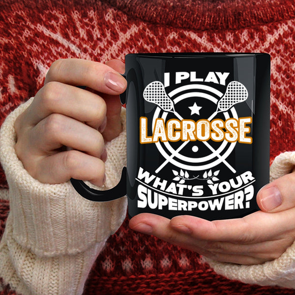I Play Lacrosse Coffee Mug, Cool Spoty Coffee Cup