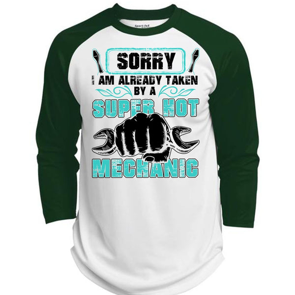 I Am Already Taken By A Hot Mechanic T Shirt, I Love Mechanic T Shirt, Awesome T-Shirts  (Polyester Game Baseball Jersey)