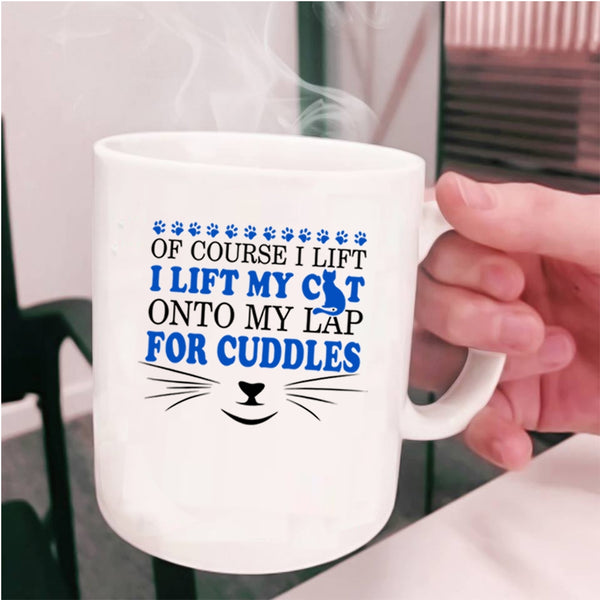 Lovely Cats Coffee Mug, I Lift My Cat Onto My Lap Cup