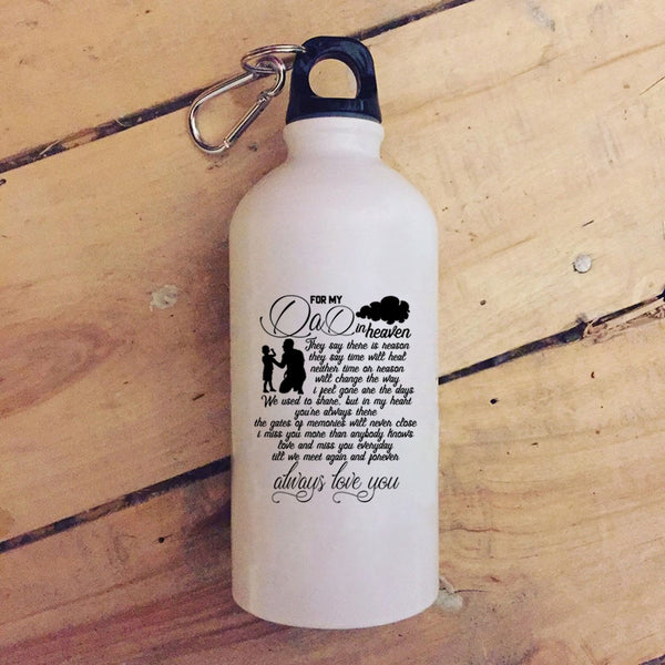 For My Dad In Heaven 20 oz Stainless Steel Bottle,Cool Gift For My Children Outdoor Sports Water Bottle