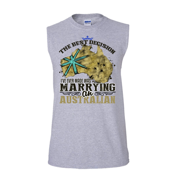 The Best Decision T Shirt, Coolest Australian T Shirt, Awesome t-shirts (Men's Cotton Sleeveless)