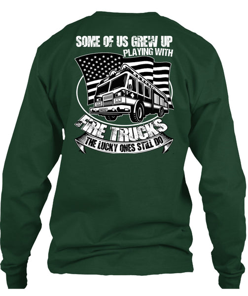 Playing With Fire Trucks T Shirt, I Love Firefighter T Shirt