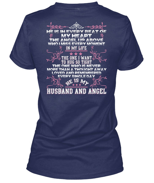 He Is My Husband And Angel T Shirt, Loved And Remembered T Shirt