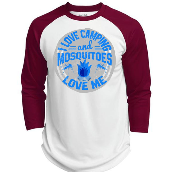 I Love Camping And Mosquitoes Love Me T Shirt, I Love Camping T Shirt, Awesome T-Shirts  (Polyester Game Baseball Jersey)