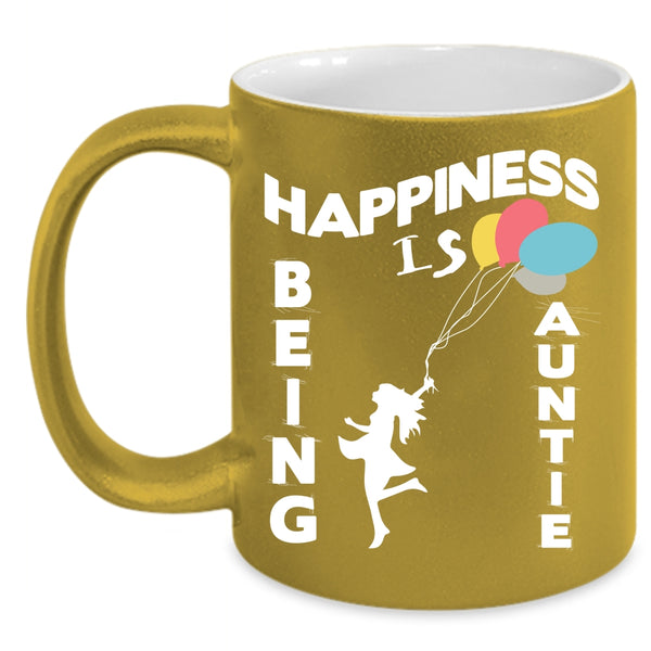 Happiness is Being Auntie Coffee Mug, Cute Gift For My Aunt Coffee Cup