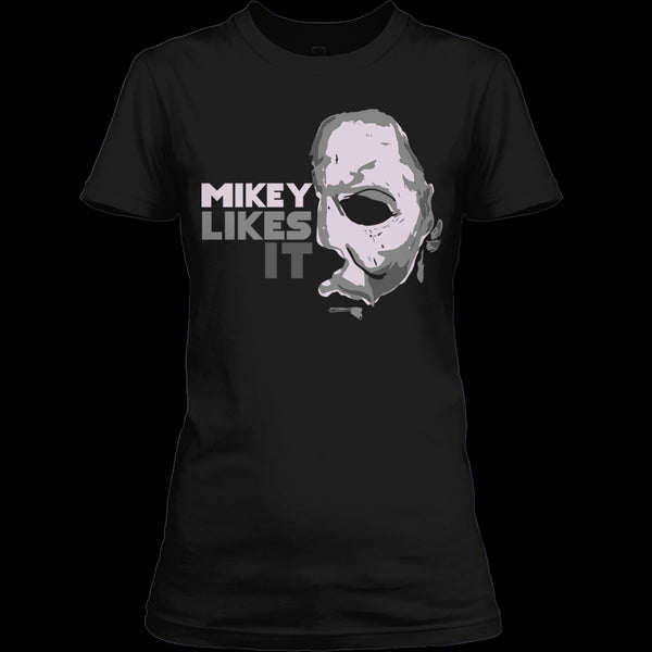 A black t-shirt with the shopify logo