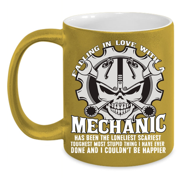 Falling Love With A Mechanic Coffee Mug, I Love Mechanic Coffee Cup